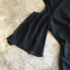 画像8: SHEER FRILL DESIGN BLACK COLOR N/S JUMPSUIT / Ladies M (4P) (8)