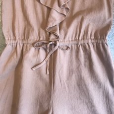 画像8: FRILL DESIGN PINK BEIGE COLOR N/S JUMPSUIT / Ladies M (8)