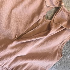 画像10: FRILL DESIGN PINK BEIGE COLOR N/S JUMPSUIT / Ladies M (10)