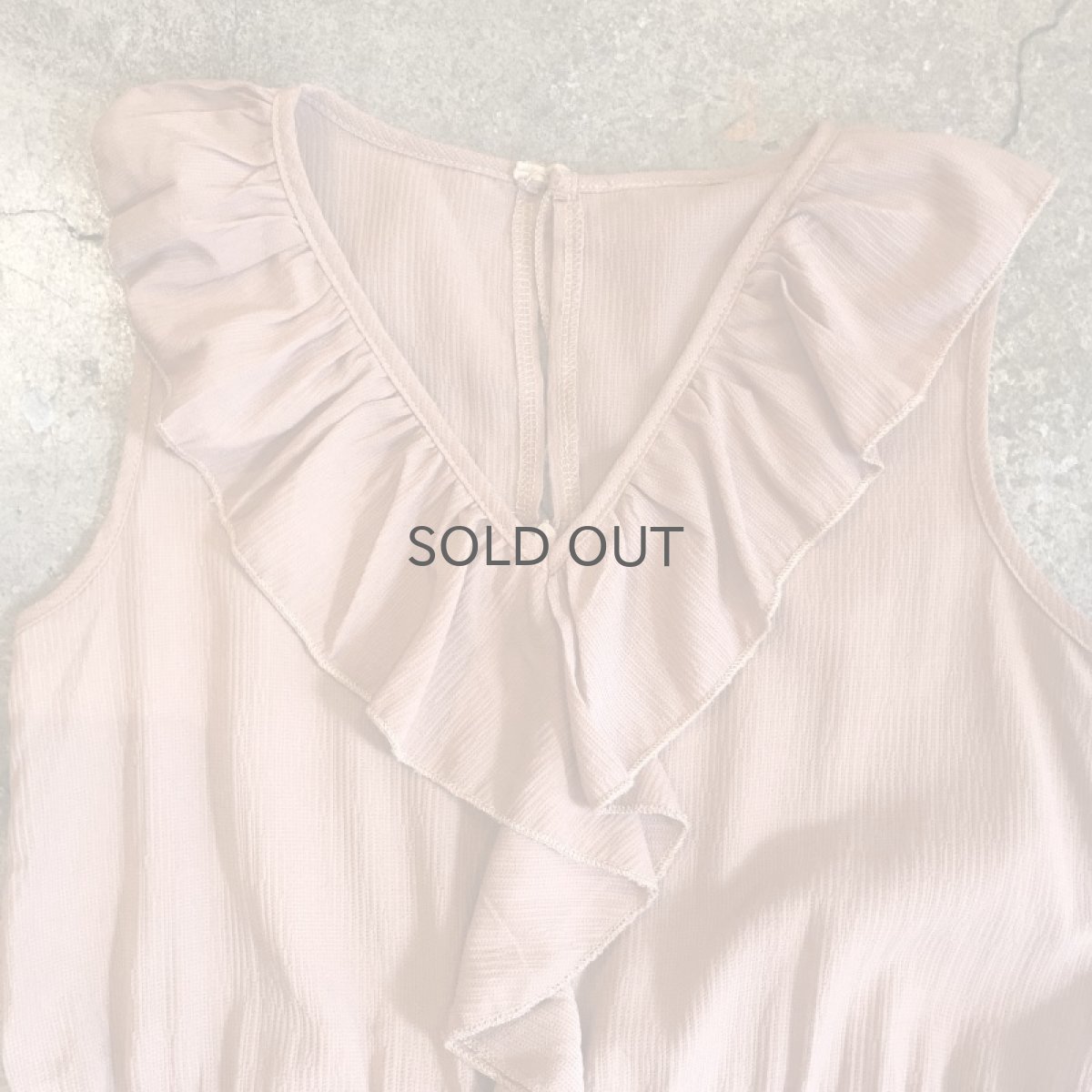 画像7: FRILL DESIGN PINK BEIGE COLOR N/S JUMPSUIT / Ladies M (7)