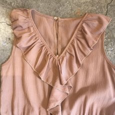 画像7: FRILL DESIGN PINK BEIGE COLOR N/S JUMPSUIT / Ladies M (7)