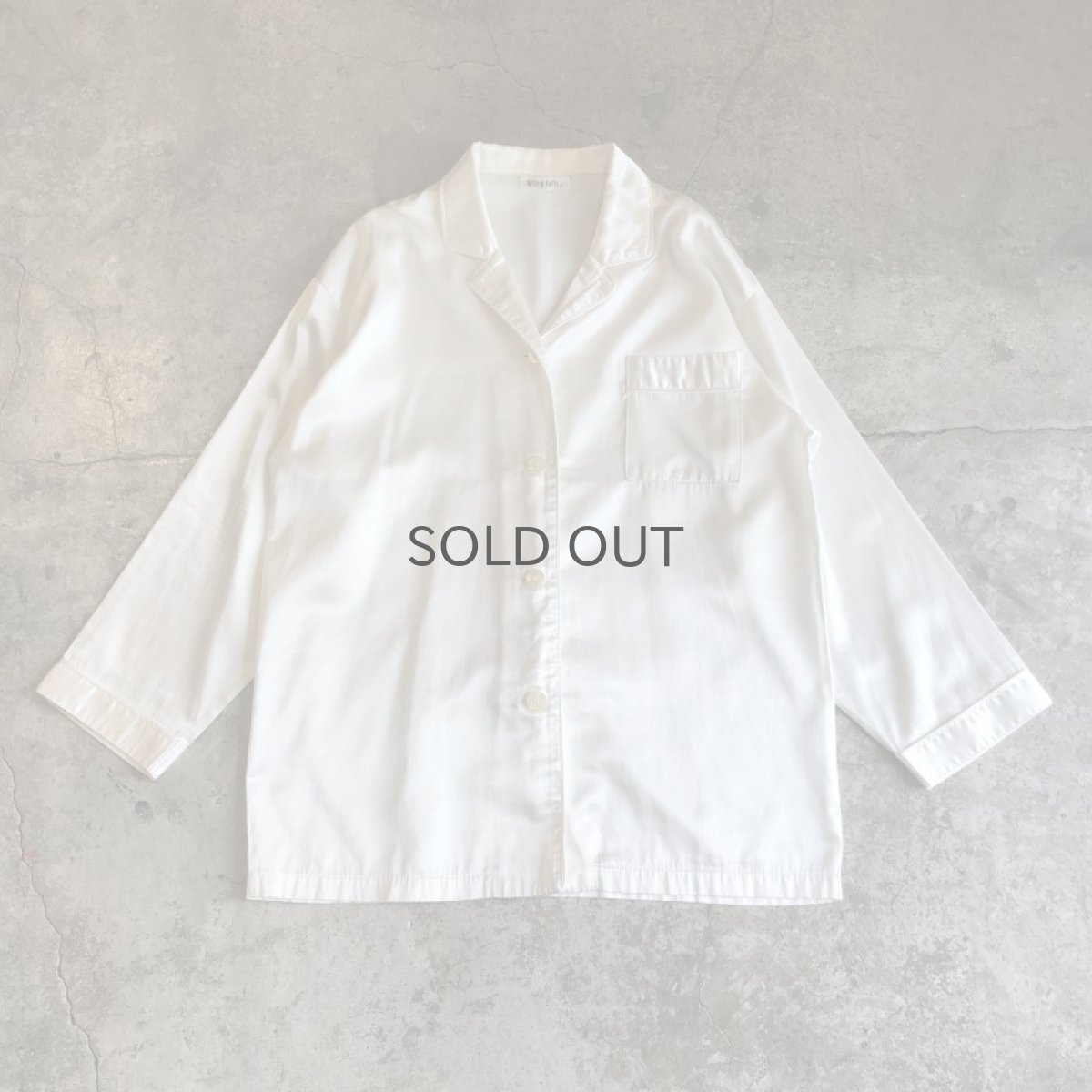 画像1: WHITE COLOR DESIGN PAJAMAS L/S SHIRT / Ladies L (1)