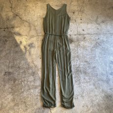 画像2: HENLEY NECK KHAKI COLOR DESIGN JUMPSUIT / Ladies M (2)