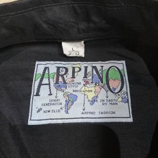 画像8: BLACK COLOR SILK L/S SHIRT / Mens L (8)