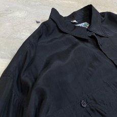 画像3: BLACK COLOR SILK L/S SHIRT / Mens L (3)