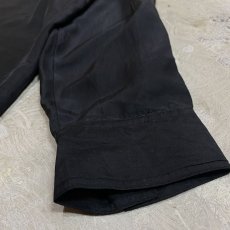 画像6: BLACK COLOR SILK L/S SHIRT / Mens L (6)