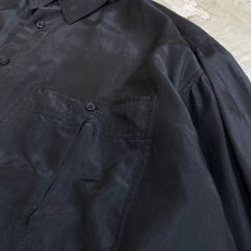 画像4: BLACK COLOR SILK L/S SHIRT / Mens L (4)