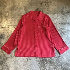 画像1: COLOR STRIPE PATTERN PAJAMAS L/S SHIRT / Ladies M (1)