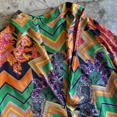 画像7: OLD COLORFUL ALL OVER PATTERN DESIGN SHIRT / Ladies M (7)