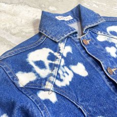 画像3: 80's SKULL BLEACH SHORT DENIM JACKET / Mens S(M) (3)