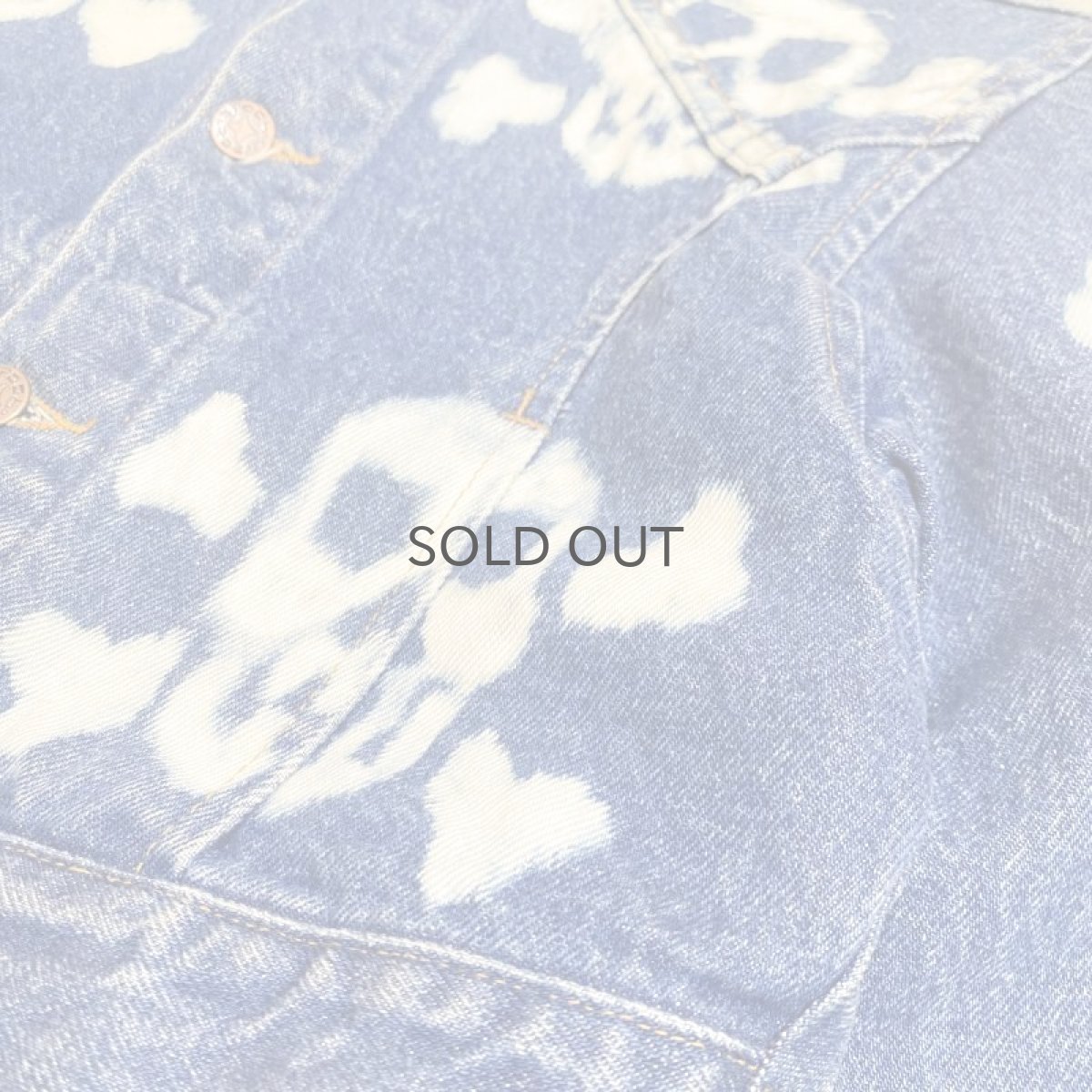 画像4: 80's SKULL BLEACH SHORT DENIM JACKET / Mens S(M) (4)