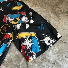 画像7: ALL OVER "DISNEY" CHARACTER PRINTED SILK S/S SHIRT / Ladies L(S) (7)