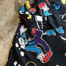 画像8: ALL OVER "DISNEY" CHARACTER PRINTED SILK S/S SHIRT / Ladies L(S) (8)