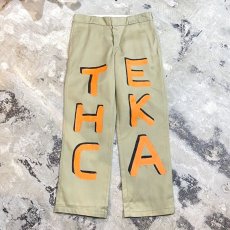 画像1: HAND PAINTED "T H C E K A" WORK PANTS / W34 (1)