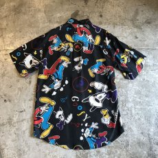 画像2: ALL OVER "DISNEY" CHARACTER PRINTED SILK S/S SHIRT / Ladies L(S) (2)