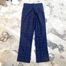 画像2: CHECK PATTERN WIDE SILHOUETTE SLACKS / W30 (2)