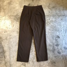 画像2: HI WAIST DESIGN BROWN COLOR TAPERED PANTS / W29 (2)