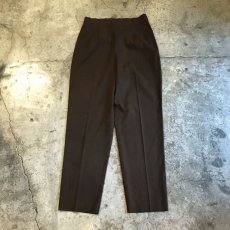 画像1: HI WAIST DESIGN BROWN COLOR TAPERED PANTS / W29 (1)