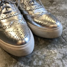 画像3: METALLIC LEATHER LACE UP SHOES / UK 4.5  (3)