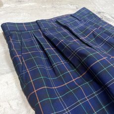 画像3: CHECK PATTERN WIDE SILHOUETTE SLACKS / W30 (3)