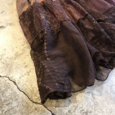 画像3: PATCHWORK DESIGN COLOR SHEER FLARE SKIRT / W31 (3)