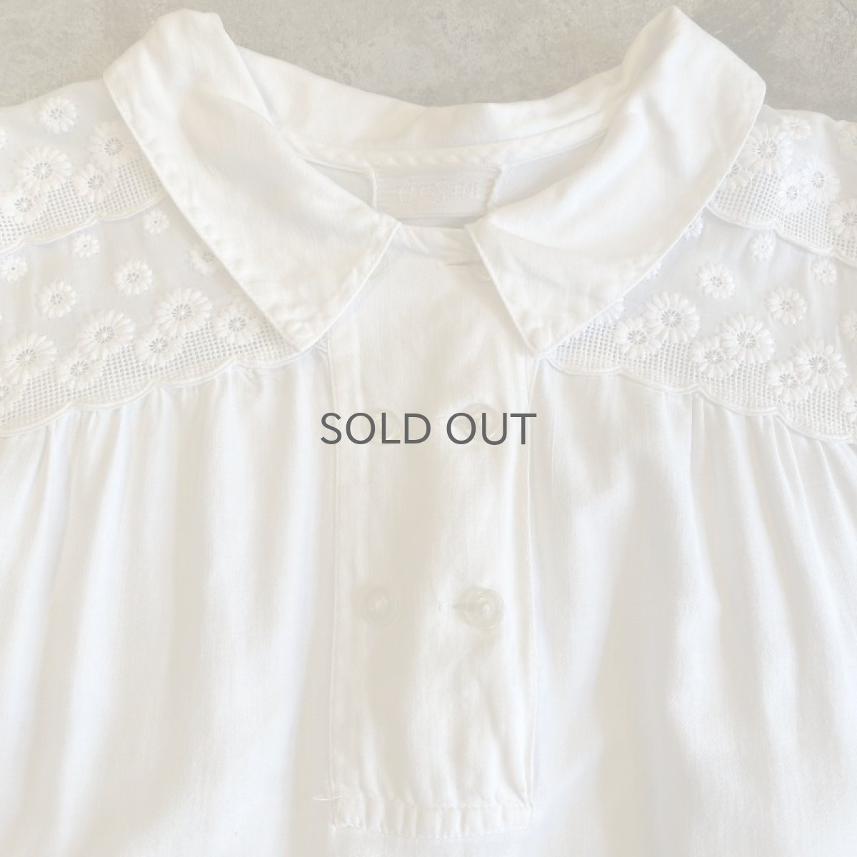 画像5: OLD FLORAL EMBROIDERY COTTON ONE-PIECE / Ladies M (5)