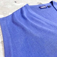 画像3: LAVENDER COLOR COTTON KNIT VEST / Mens 2X (3)