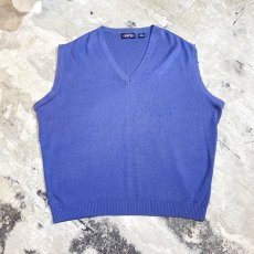 画像1: LAVENDER COLOR COTTON KNIT VEST / Mens 2X (1)