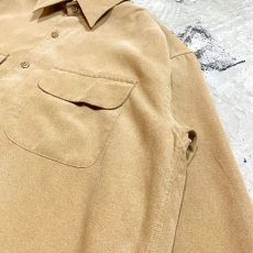 画像4: CAMEL COLOR FAUX SUEDE L/S SHIRT / Mens S(L) (4)