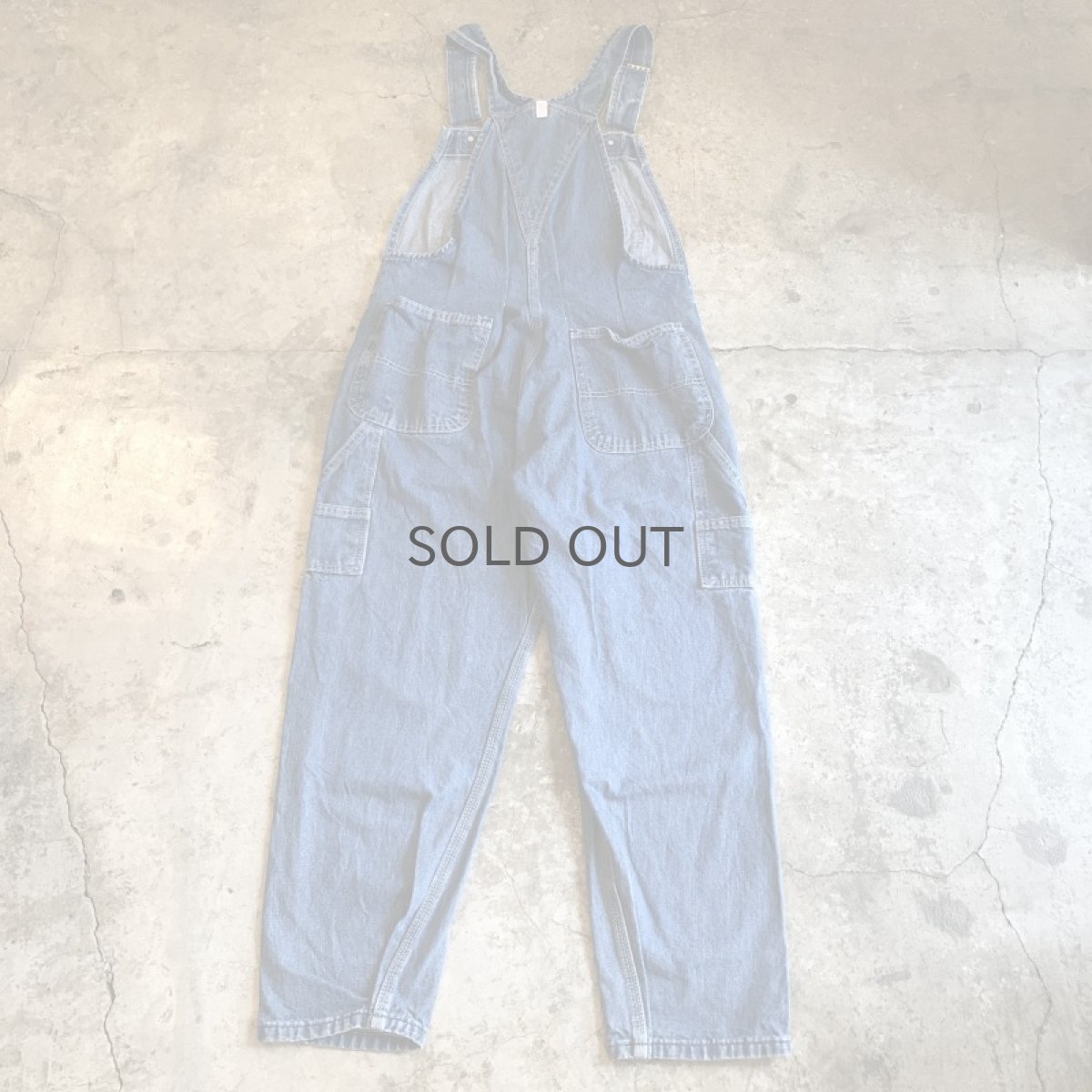 画像2: TUCK DESIGN TAPERED DENIM OVER ALL / Ladies M (2)