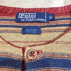 画像8: 90's【RALPH LAUREN】BORDER HENLEY NECK LINEN L/S TOPS / Mens XL (8)