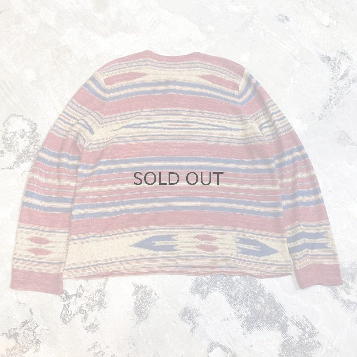 画像2: 90's【RALPH LAUREN】BORDER HENLEY NECK LINEN L/S TOPS / Mens XL (2)