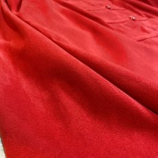 画像7: PLANE RED COLOR CHINA FAUX SUEDE L/S SHIRT / Mens L (7)