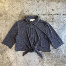 画像1: GLITTER COLOR FRONT KNOT DESIGN SHIRT / Ladies M / MADE IN USA (1)