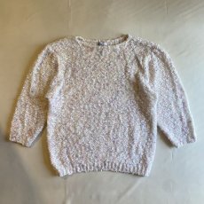 画像1: MIX COLOR PUFF SLEEVE KNIT SWEATER / Ladies L(44) (1)