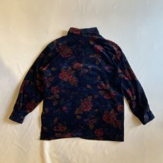 画像2: FLORAL PATTERN DESIGN VELVET L/S SHIRT  /  Ladies M (2)