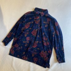 画像4: FLORAL PATTERN DESIGN VELVET L/S SHIRT  /  Ladies M (4)