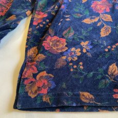 画像5: FLORAL PATTERN DESIGN VELVET L/S SHIRT  /  Ladies M (5)