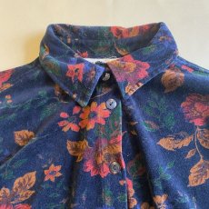 画像7: FLORAL PATTERN DESIGN VELVET L/S SHIRT  /  Ladies M (7)