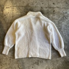 画像2: WHITE DOUBLE DESIGN KNIT JACKET / Ladies M (2)