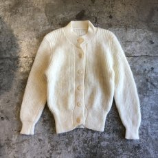 画像1: WHITE COLOR DESIGN SHORT CARDIGAN / Ladies M (1)