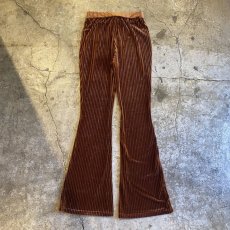 画像2: BROWN COLOR RIB VELVET FLARE PANTS / W25~W29 (2)