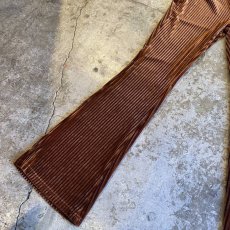 画像5: BROWN COLOR RIB VELVET FLARE PANTS / W25~W29 (5)