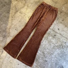 画像4: BROWN COLOR RIB VELVET FLARE PANTS / W25~W29 (4)