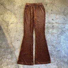 画像1: BROWN COLOR RIB VELVET FLARE PANTS / W25~W29 (1)