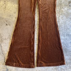 画像6: BROWN COLOR RIB VELVET FLARE PANTS / W25~W29 (6)