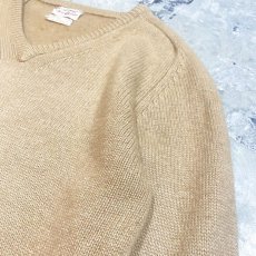 画像4: 50~60's CAMELHAIR V-NECK KNIT SWEATER / Mens M~L / MADE IN ENGLAND (4)