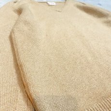 画像5: 50~60's CAMELHAIR V-NECK KNIT SWEATER / Mens M~L / MADE IN ENGLAND (5)