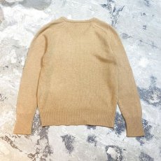 画像2: 50~60's CAMELHAIR V-NECK KNIT SWEATER / Mens M~L / MADE IN ENGLAND (2)