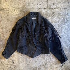 画像1: FRINGE DESIGN SUEDE SHORT JACKET / Ladies M  (1)